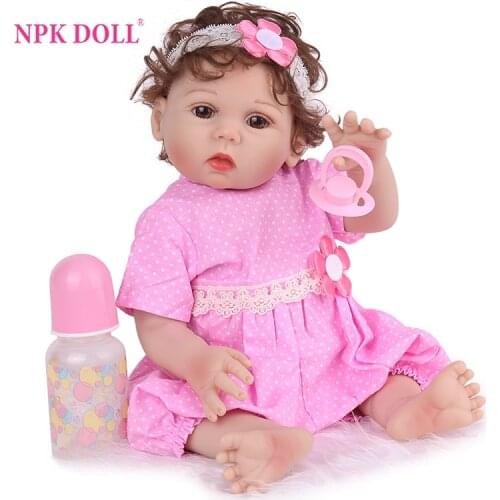 NPKDOLL Reborn Baby 18 inch Full Vinyl Lifelike Bebe toys kids children Fake Infant Educational Bath Kids Playmate Babe Boneca