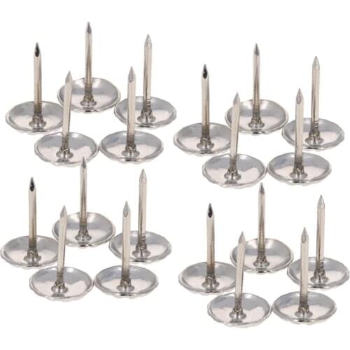 MroMax Silver/Gold/Green Antique Round Head Foam Nails Iron Plating Thicken Cap 11*17mm Hardware Fastener 20/25/40/60/80/100pcs