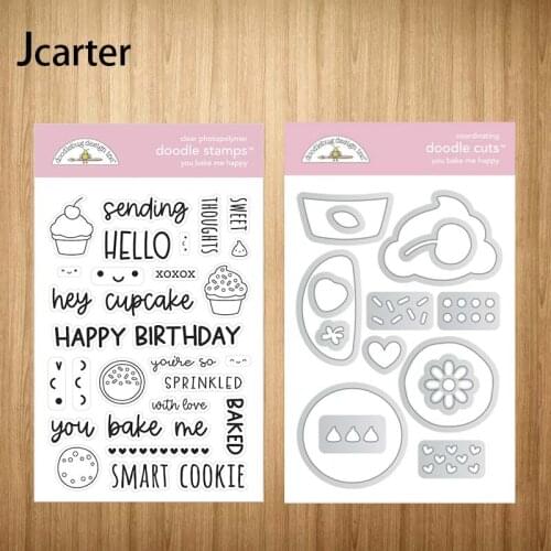 New Metal Cutting Dies and Rubber Stamps Cakes Happy Birthday Letters Scrapbooking Craft Stencil DIY Album Template Decor Model