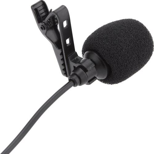 3.5mm Mini Microphone Metal Mono Microphone Lavaliere Clip with Collar Clip for Lound Speaker Computer PC Mic with Anti-noise