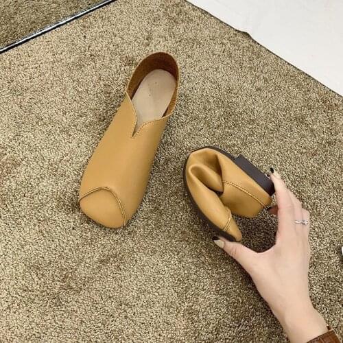 2021 Autumn Model Flat Soft Sole Pedal Lazy All-match Non-slip Pregnant Women Leisure Driving Elegant Ladies Single Shoes