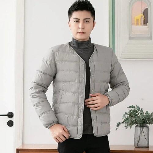 Men Cotton Jacket Thicken Inner Liner Parkas Winter Clothes Warm And Light Short Padded Coat Long Sleeve Casual Outwear Jaquetas