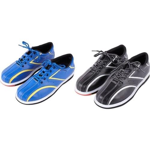Men Bowling Shoes Skidproof Sole Sneaker Flat Indoor Sports Shoes Male Leather Training Shoes Bowling Supplies Size 38-46