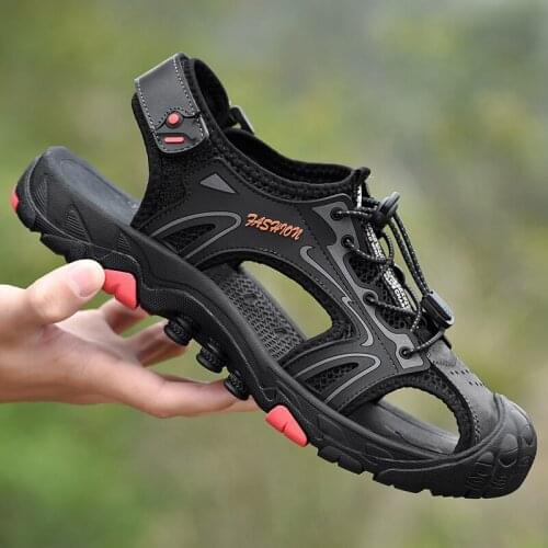 Men Air Mesh Trekking Sandals Outdoor Sport Trail Water Hiking Shoes Breathable Sneakers Summer Cycling Wading Climbing Shoes