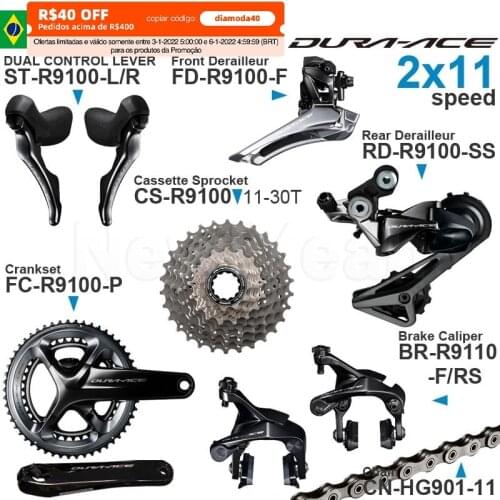 SHIMANO DURA-ACE R9100 2x11speed Groupset with Shifters Front/Rear Derailleur Brake Crankset Cassette Sprocket and Chains