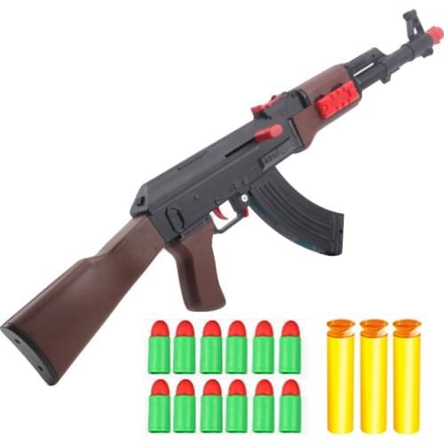 Plastic Manual AK47 Soft Rubber Ball Bullet Toy Rifle Airsoft Shooting Gun Weapon For Kids Children Boys Gifts Armas