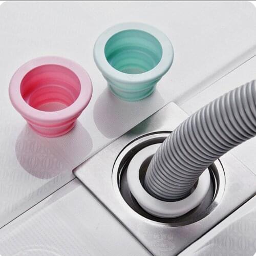 KOMOREBI 1Pcs Sewer Pipe Sealing Plug Silicone Deodorant Ring Washing Machine Bathroom Sewer Pest Control Drainage Seal