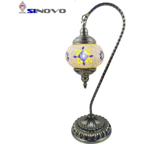 Sinovo China Manufacturer Decorative Hotel Table Lamp For Hotel With Handmade Glass Mosaic Lampshade art deco