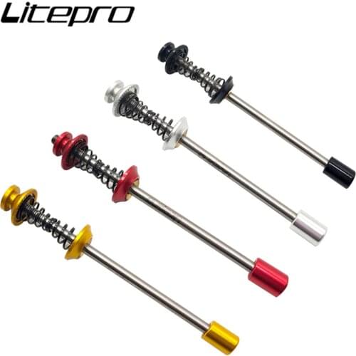 Litepro BMX Folding Bicycle Quick Release Hexagonal Lock Slow Release Mountain Road Bike QR Wheel Set Lever Titanium Alloy Shaft