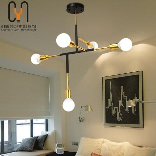 Modern iron gold pendant light lustres para quarto lampes suspendues living room decoration nordic decoration home