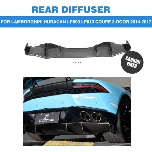 Carbon Fiber / FRP Unpainted Rear Bumper Exhaust Diffuser Lip case for Lamborghini Huracan LP600 LP610 Coupe 2 Door 14-17