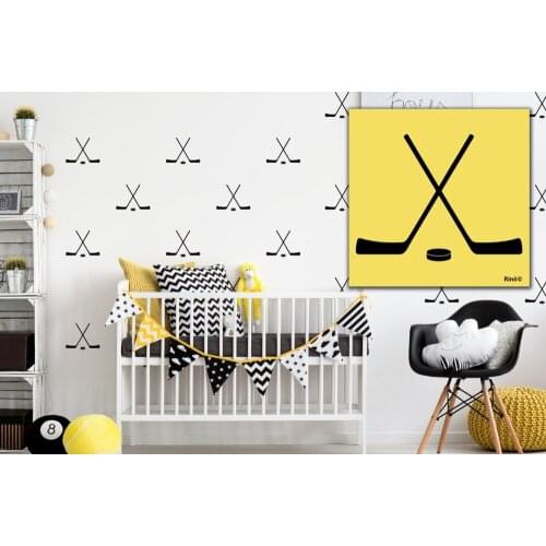 Hockey cross pattern Vinyll Wall decal (Pack of 20) boy bedroom sticker wall art Sticker -hockrey puck wall decals KW-501