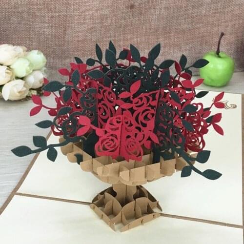 1pcs Pop Up DIY 3D Greeting Card With Envelope Post Card Handmade Christmas Thanksgiving Birthday Souvenirs Festival Gifts