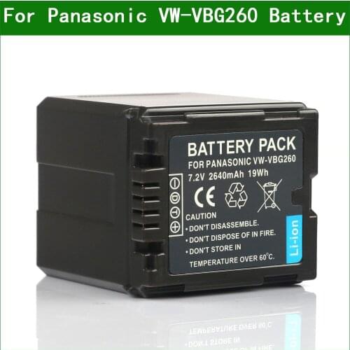 VW-VBG260 VBG260 Digital Camera Battery for Panasonic VW-VBG130 VBG6 HDC SD20 SD200 SD600 SD700 SDT750 HS20 HS250 HS300
