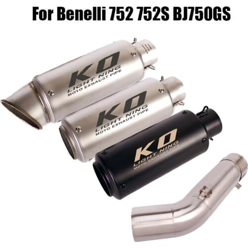Exhaust Mid Link Pipe For Benelli 752 752S BJ750GS Escape 51mm Muffler End Tip Modified Motorcycle Connect Tube Slip On Section
