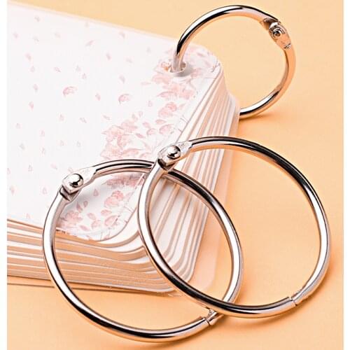 High Quality DIY Leaf Locking Keychain 20-88mm Keychain Loose Ring 15/30 Pack Scrapbook Book Photo Album Hinge Snap Metal Binder