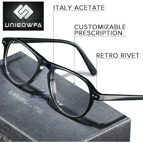 High end Italy Acetate Prescription Glasses Men Retro Bifocal Progressive Eyeglasses Optical Myopia Eyewear Hyperopia 1.74 Lens