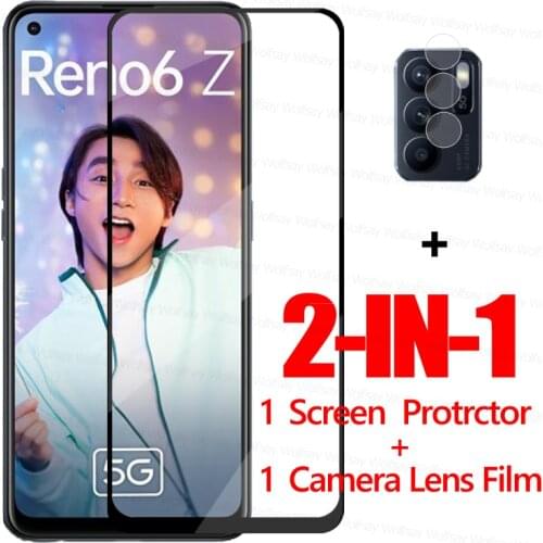 Wolfsay Full Glue Glass For Oppo Reno6 Z 5G Screen Protector Tempered Glass For Oppo Reno6 Z 5G Protective Film For Oppo Reno6 Z