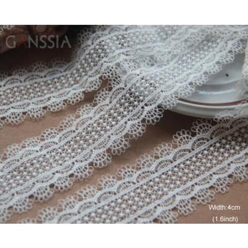 1Yard Width:4cm Fabric Japan Lace Water Soluble Bilateral Embroidery Lace for Sewing Accessories(ss-2439)