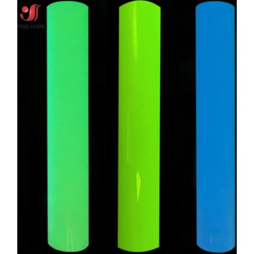 1Roll 30cm*50cm Glow In Dark Blue/Green/Yellow Heat Transfer Vinyl Iron On Garment Luminous HTV Printing T-Shirt for Cameo DIY