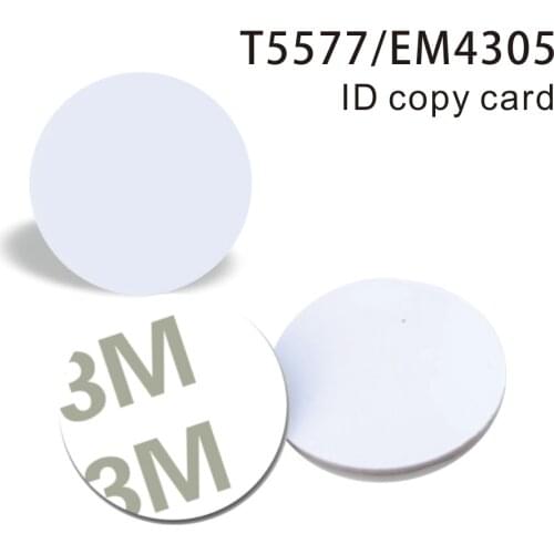 125khz RFID EM4305 T5577 Adhesive Sticker Coin Card Rewritable Copy Clone Card Diameter 25mm