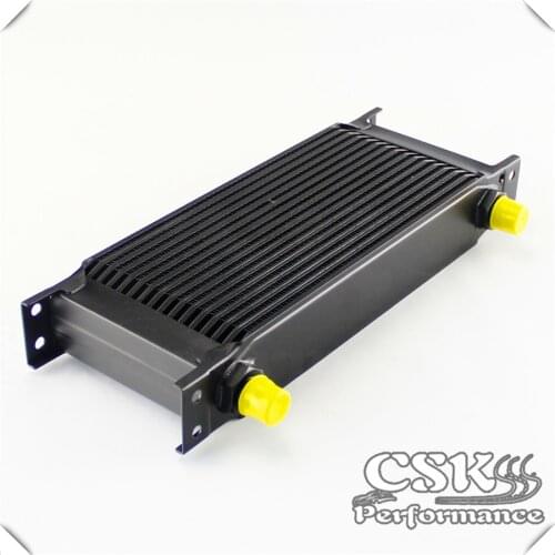16 Row 8AN Universal Engine Transmission Oil Cooler 3/4"UNF16 AN-8 Black/SILVER