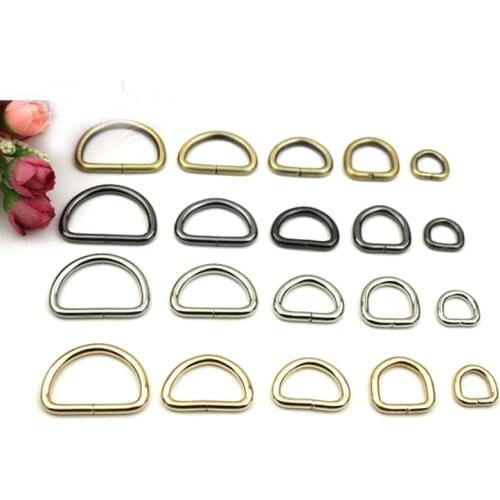 20mm D Ring Metal Handbag Hardware Findings, Silver Black Brass 3/4" 3.0mm thick