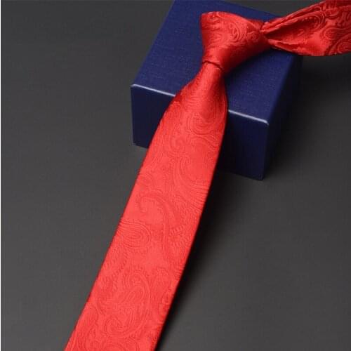 2021 Brand New High Quality Red 6CM Tie For Men Fashion Casual Necktie Luxury Jacquard Wedding Party Gift Box