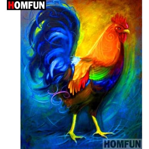 HOMFUN Full Square/Round Drill 5D DIY Diamond Painting "Animal cock" Embroidery Cross Stitch 5D Home Decor Gift A09255