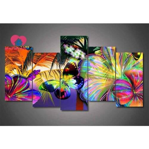 Diamond painting butterfly 5 pcs diamond embroidery triptych picture of rhinestones 5d diy diamond painting crystal picture