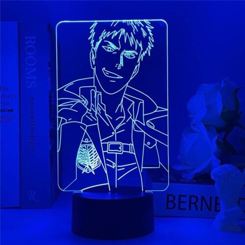 Anime Attack on Titan 3d Lamp Jean Kirstein Light for Bedroom Decoration Kids Gift Attack on Titan LED Night Light Jean Kirstein