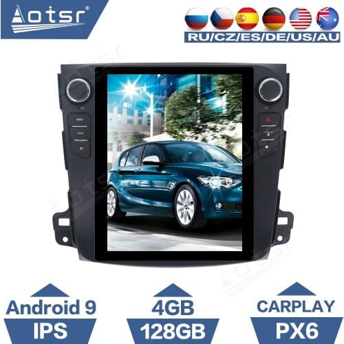 Tesla Screen PX6 Android Car Radio For Mitsubishi Outlander 2005 - 2011 For Peugeot 4007 For Citroen C-Crosser 2007 2013 Player