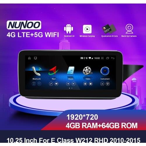 Nunoo Car Auto For Mercedes Benz E Class W212 E200 E230 E260 E300 S212 DVD Multimedia Player 4GB64GB with Touch Screen GPS 8Core
