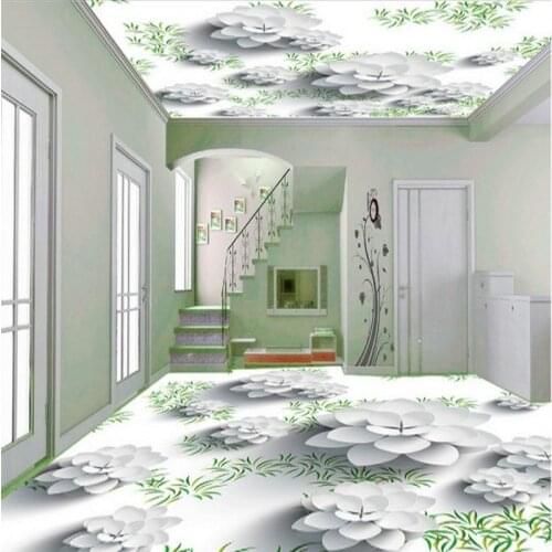 Beibehang Large custom flooring stickers vector fresh three - dimensional flowers 3D thick waterproof floor painting
