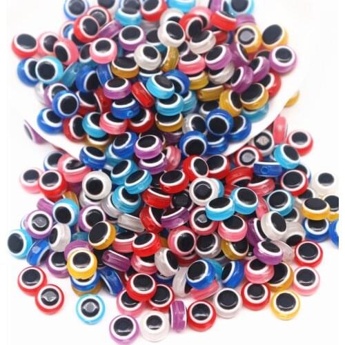 8/10mm Oval Shape Spacer Beads Evil Eye Beads Stripe Resin Spacer Beads for Jewelry Making DIY Bracelet Necklace Charms