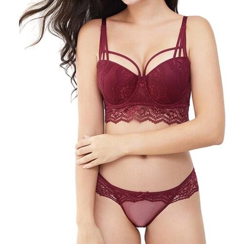 Womens Push Up Bras Sets Female Underwear Padded Brassiere Gather Sexy Lingerie Panty Briefs Tops AA A B C D Cup