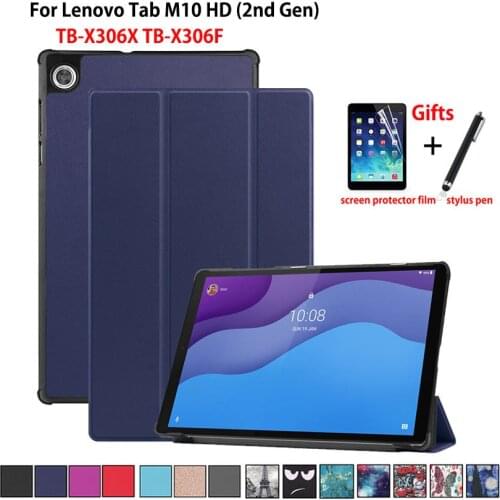 Case Lenovo Tab M10 HD 2nd Gen TB-X306X TB-X306F 10.1" Smart Cover Funda Tablet Ultra Slim Protective Stand Skin Shell +Gift