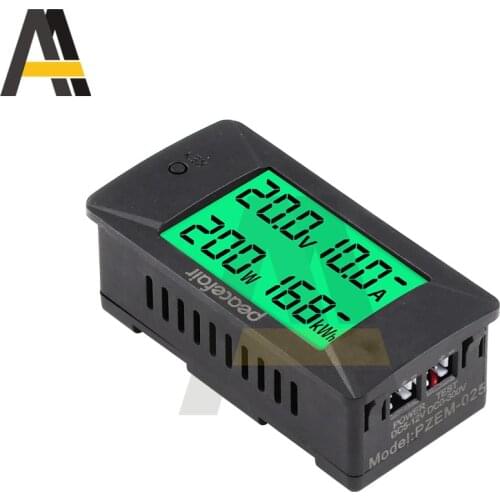 DC 0-300V 300A Voltmeter Ammeter Car Battery Tester 100KWH Electricity Energy Voltage Power Meter Monitor Shunt
