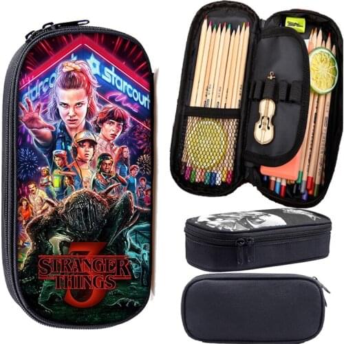Children Stranger Things Pen Bag For Boys Girls Pencil Case Beautiful Cosmetic Bag Kawaii Pen Case Multifunction Pencil Holder