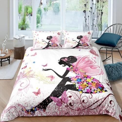 Home Textiles Luxury 3D Butterfly Print Duvet Cover Set 2/3 Pcs Pillowcase Kids Bedding Set AU/EU/UK/US Queen and King Size