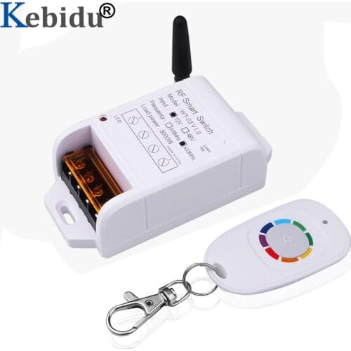 KEBIDU 433MHz 12V 48V RF Wireless Smart Switch For Light Lamp 1 CH 1-Button 433MHz RF Wireless Remote Control