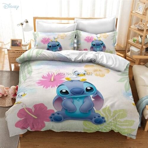 Disney Lilo & Stitch 3d Bedding Set Cartoon Printed Duvet Cover Pillowcase Twin Full Queen King Size Bedclothes Drop Shipping