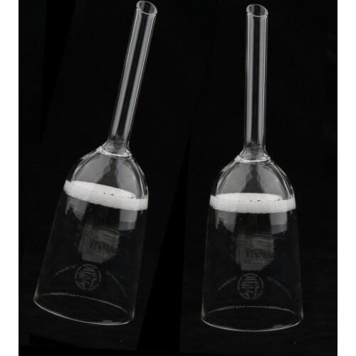 2 Pieces Laboratory Funnel Glass Funnel Borosilicate Glass Funnel, Corrosion Protection