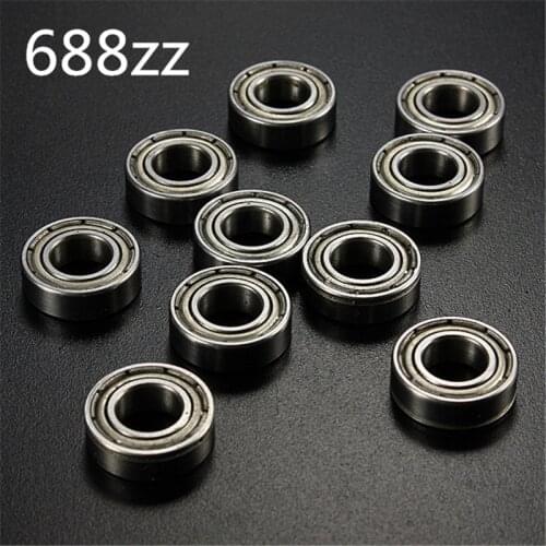 10Pcs/set 8mm x 16mm x 5mm 688zz Metal Sealed Deep Groove Radial Ball Bearing