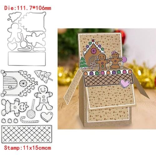 Cute Little People Lollipop House Metal Cutting Dies&Transparent Clear Stamps For DIY Scrapbooking Album Paper Cards New 2020