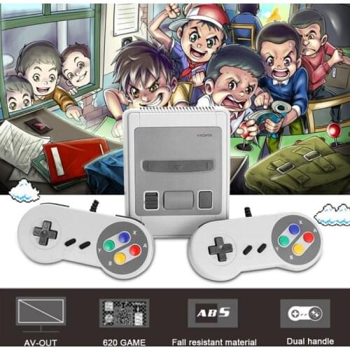 Super SNES SFC Mini Family TV Video Game Console Retro AV Out Built-in 620 Games with wired gamepad gamepads