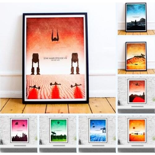 Disney Star Wars Episode I-Episode 9 Minimalist Art Poster and Prints Wall Art Pictures for Living Room Decor Cuadros