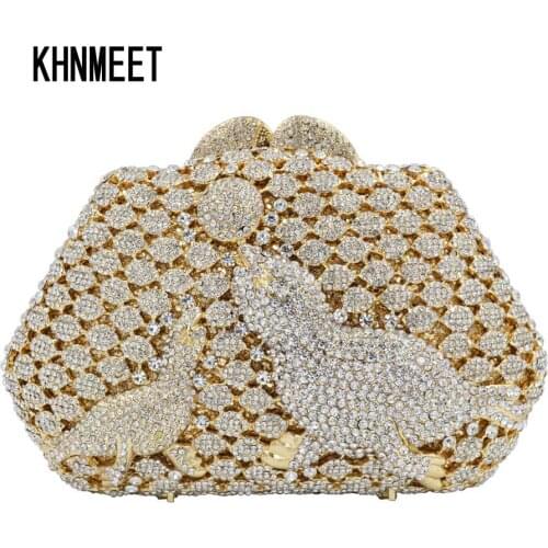 Fashion Gold Silver Dolphin Ball Clutch bag Fashion Women Party Wedding Bride Purse Femme Famous Evening shoulder Bag