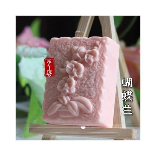 Mol Silicone Soap Making Mould Mold DIY Candle Craft Silicon Resin Rubber PRZY Eco-friendly Butterfly Orchid Flower