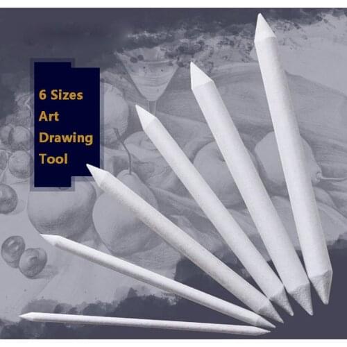 6pcs Blending Smudge Tortillon Stump Sketch 6 Sizes Art Drawing Tool Pastel New Craft Making Tools Gifts For Friends 2021